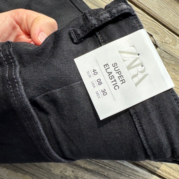 Zara Super Elastic High Rise Skinny Jeans Black Size 40 (US 8) - Picture 3 of 4